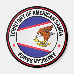 Imán Emblema redondo de American Samoa