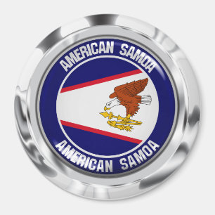 Imán Emblema redondo de American Samoa