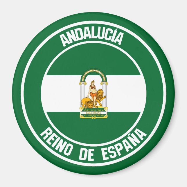 Imán Emblema redondo de Andalucía (Frente)