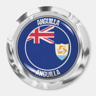 Imán Emblema redondo de Anguila