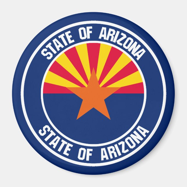 Imán Emblema redondo de Arizona (Frente)