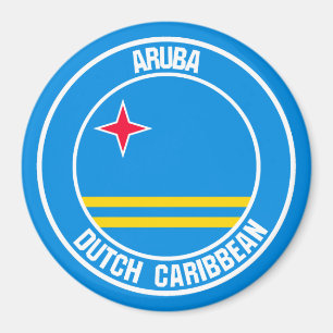 Imán Emblema redondo de Aruba