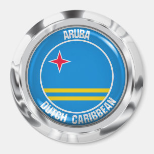 Imán Emblema redondo de Aruba