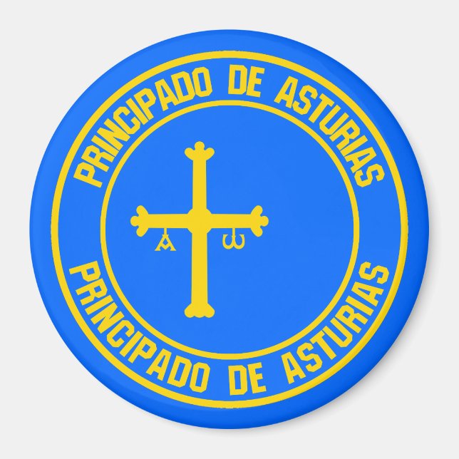 Imán Emblema redondo de Asturias (Frente)