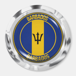 Imán Emblema redondo de Barbados