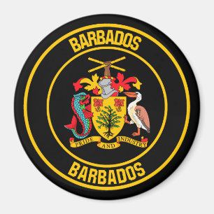 Imán Emblema redondo de Barbados