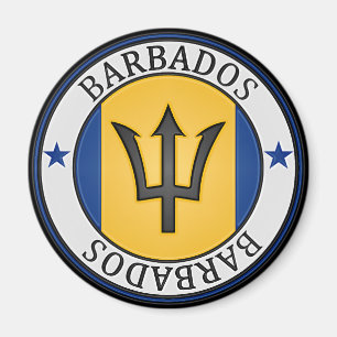 Imán Emblema redondo de Barbados