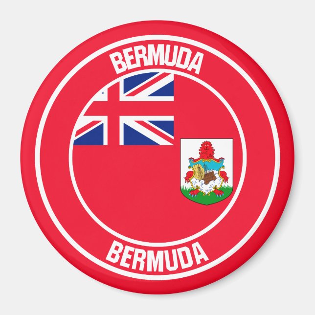 Imán Emblema redondo de Bermudas (Frente)