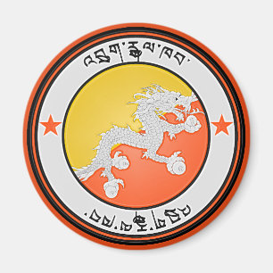 Imán Emblema redondo de Bhután
