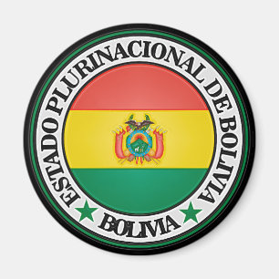 Imán Emblema redondo de Bolivia