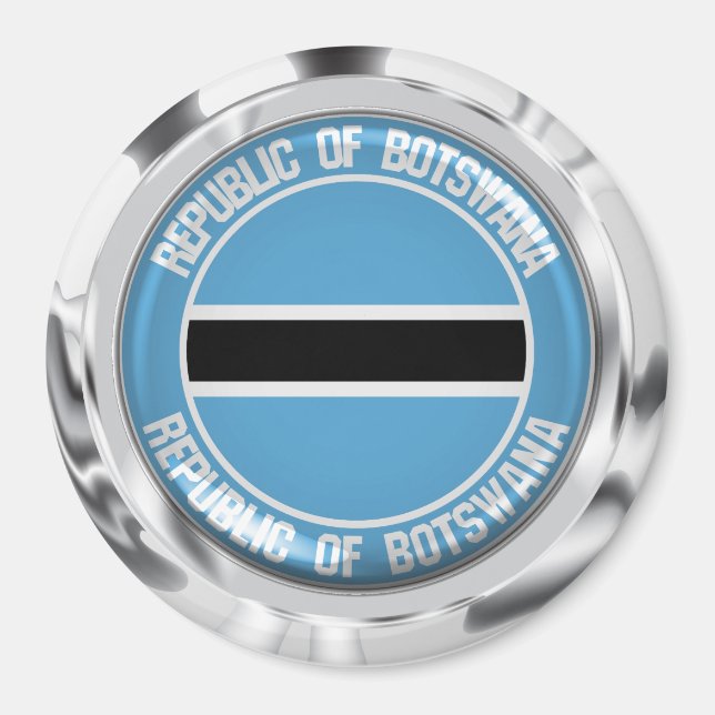 Imán Emblema redondo de Botsuana (Frente)