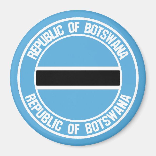 Imán Emblema redondo de Botsuana (Frente)