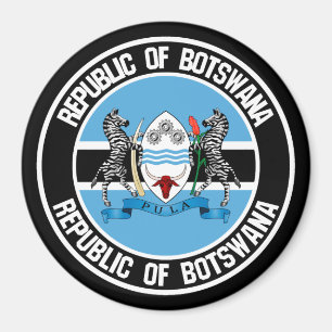 Imán Emblema redondo de Botswana