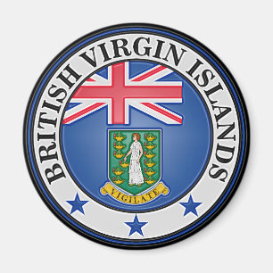 Imán Emblema redondo de British Virgin Islands