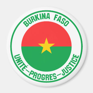Imán Emblema redondo de Burkina Faso