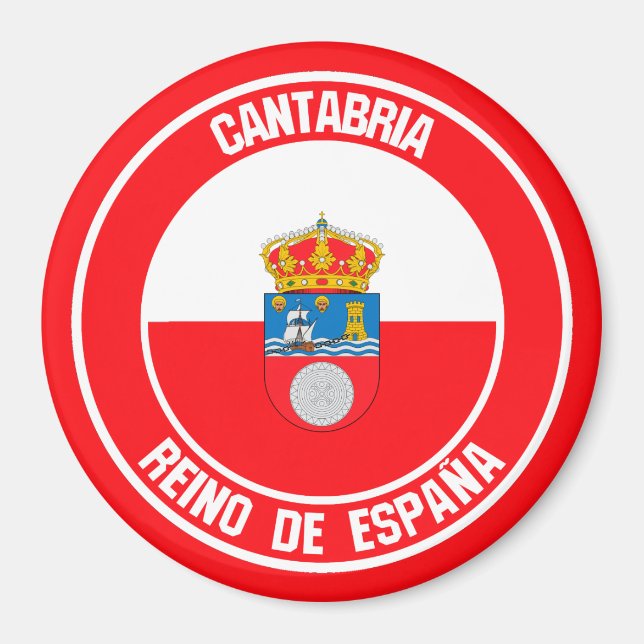 Imán Emblema redondo de Cantabria (Frente)