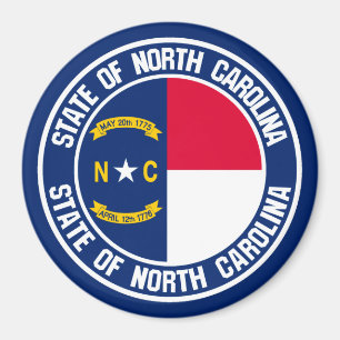 Imán Emblema redondo de Carolina del Norte