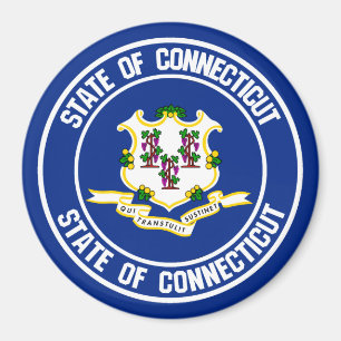 Imán Emblema redondo de Connecticut