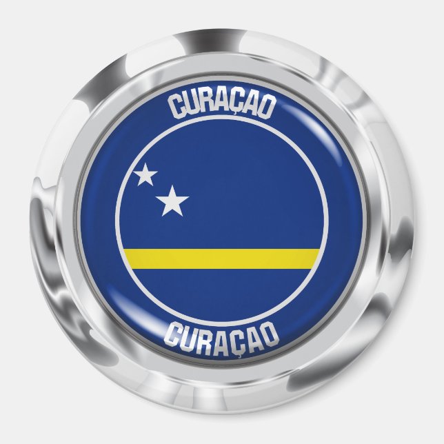 Imán Emblema redondo de Curazao (Frente)