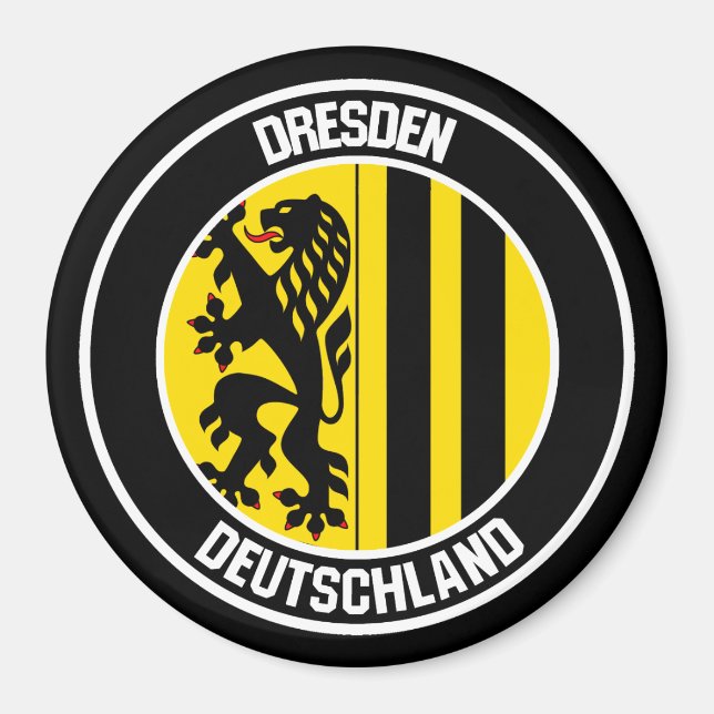 Imán Emblema redondo de Dresden (Frente)