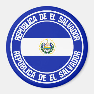 Imán Emblema redondo de El Salvador