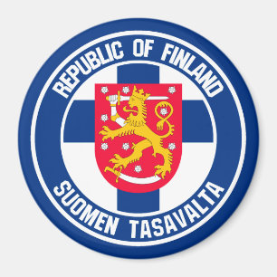 Imán Emblema redondo de Finlandia