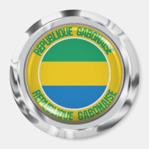 Imán Emblema redondo de Gabón