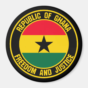 Imán Emblema redondo de Ghana
