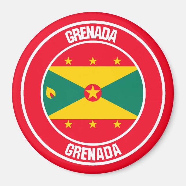 Imán Emblema redondo de Granada (Frente)