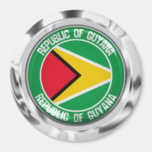 Imán Emblema redondo de Guyana