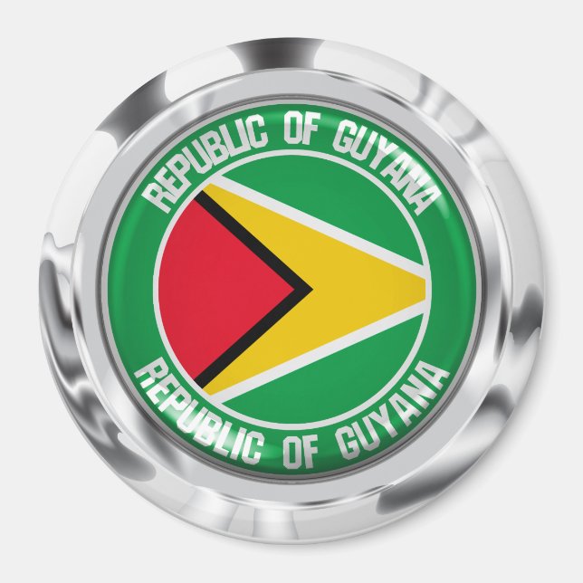 Imán Emblema redondo de Guyana (Frente)