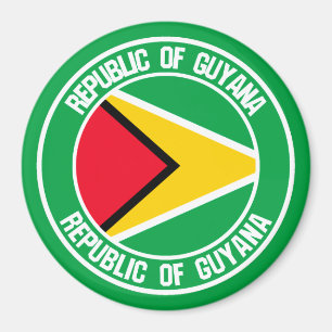 Imán Emblema redondo de Guyana