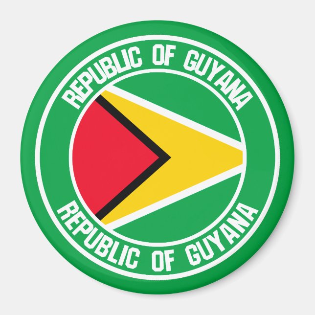Imán Emblema redondo de Guyana (Frente)