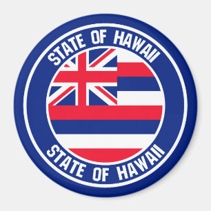 Imán Emblema redondo de Hawái