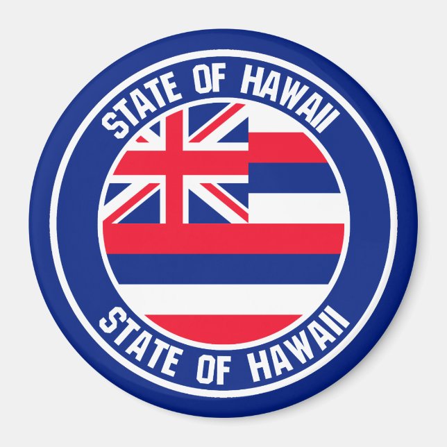 Imán Emblema redondo de Hawái (Frente)