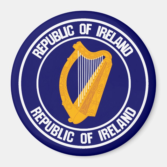 Imán Emblema redondo de Irlanda (Frente)