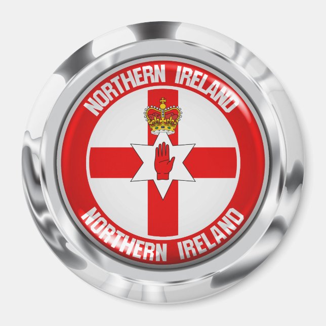 Imán Emblema redondo de Irlanda del Norte (Frente)