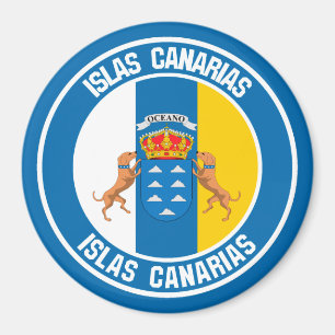 Imán Emblema redondo de Islas Canarias