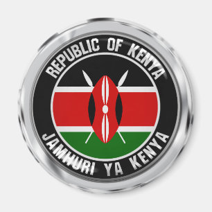 Imán Emblema redondo de Kenia