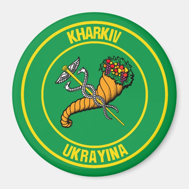 Imán Emblema redondo de Kharkiv (Frente)