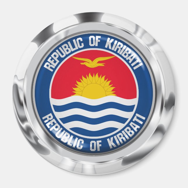 Imán Emblema redondo de Kiribati (Frente)