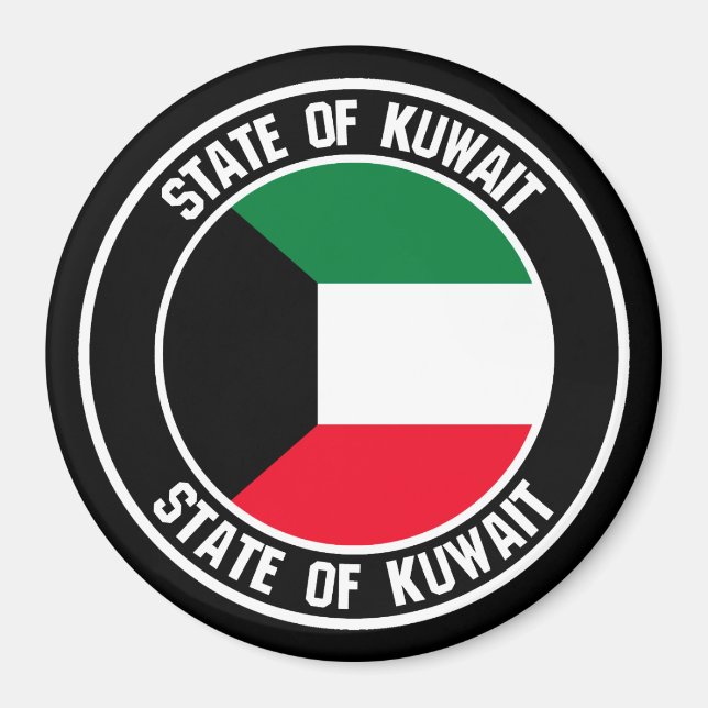 Imán Emblema redondo de Kuwait (Frente)