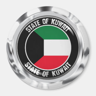 Imán Emblema redondo de Kuwait