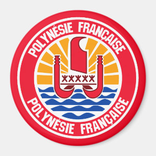 Imán Emblema redondo de la Polinesia Francesa