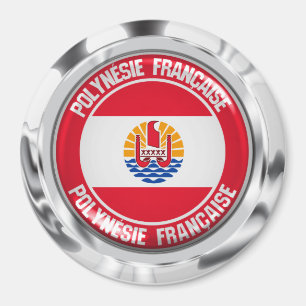 Imán Emblema redondo de la Polinesia Francesa