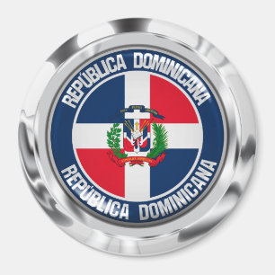 Imán Emblema redondo de la República Dominicana