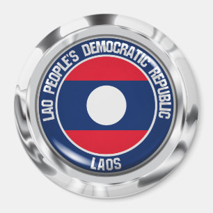 Imán Emblema redondo de Laos