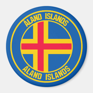 Imán Emblema redondo de las islas de Åland