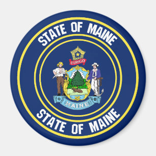 Imán Emblema redondo de Maine