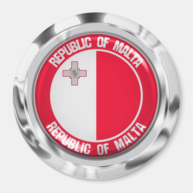 Imán Emblema redondo de Malta (Frente)